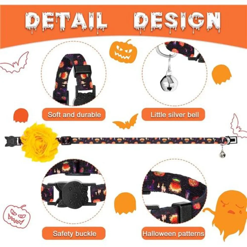4 Pieces Cat Collars Cat Bell